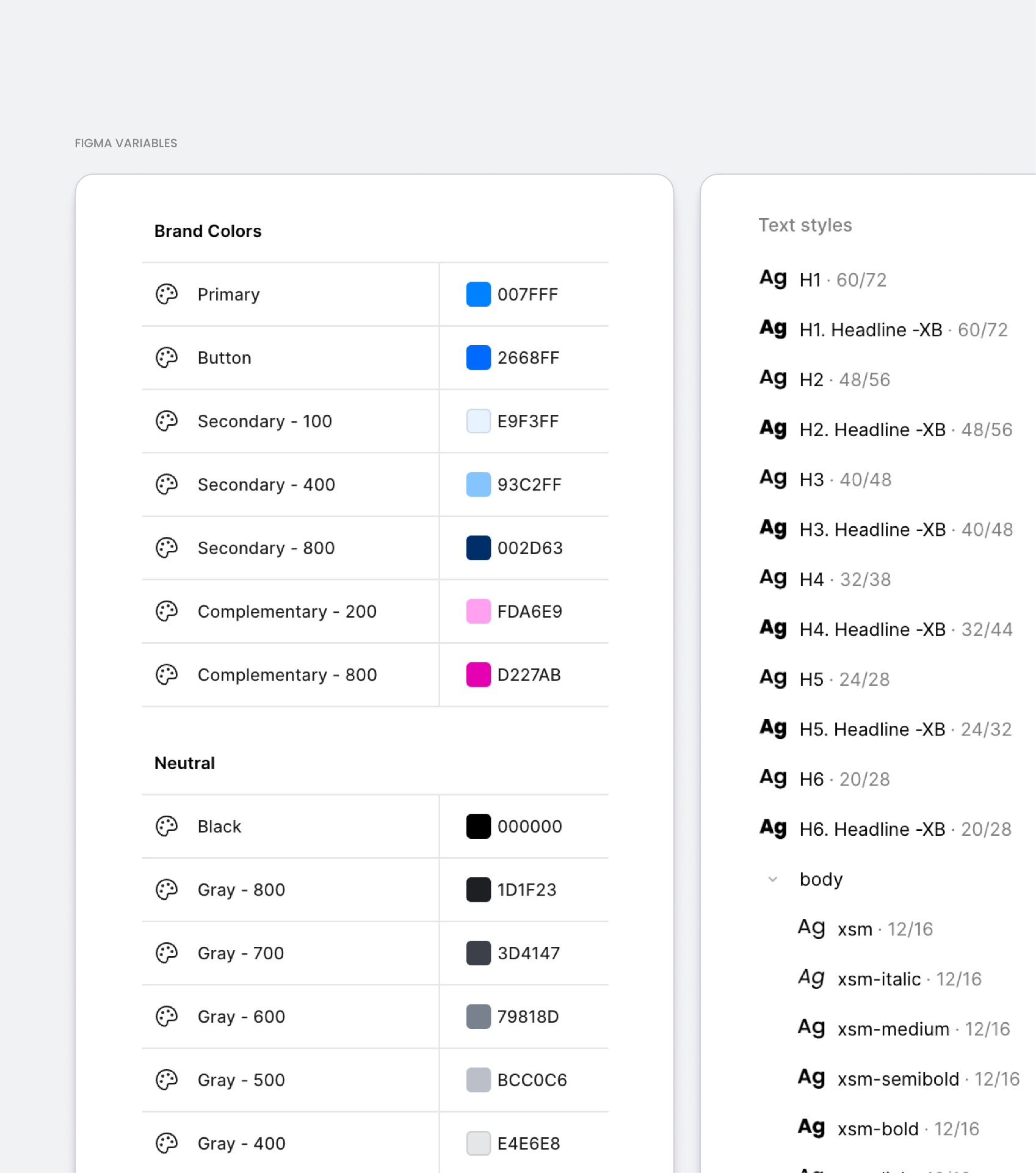 Gabb design tokens